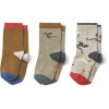 Set van 3 kousjes met print - Silas cotton socks 3-pack little dragon / dark sandy mix 